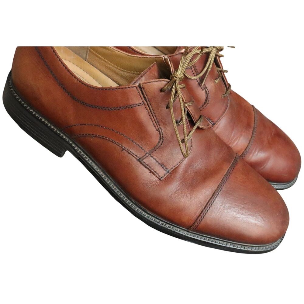 Dockers Pro Style All Motion Comfort Brown Leather Oxford Comfort Cap Toe 8.5